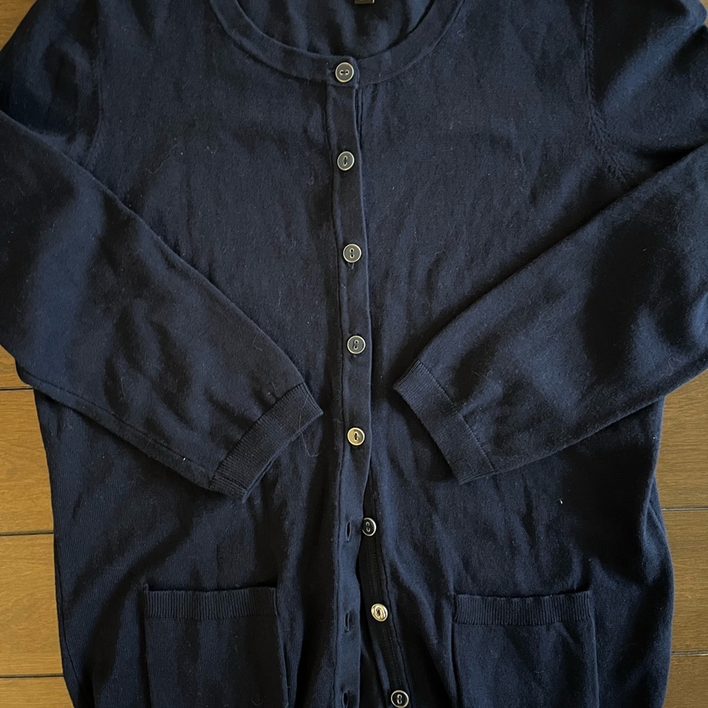 Talbots Women's Navy Cardigan Sweater